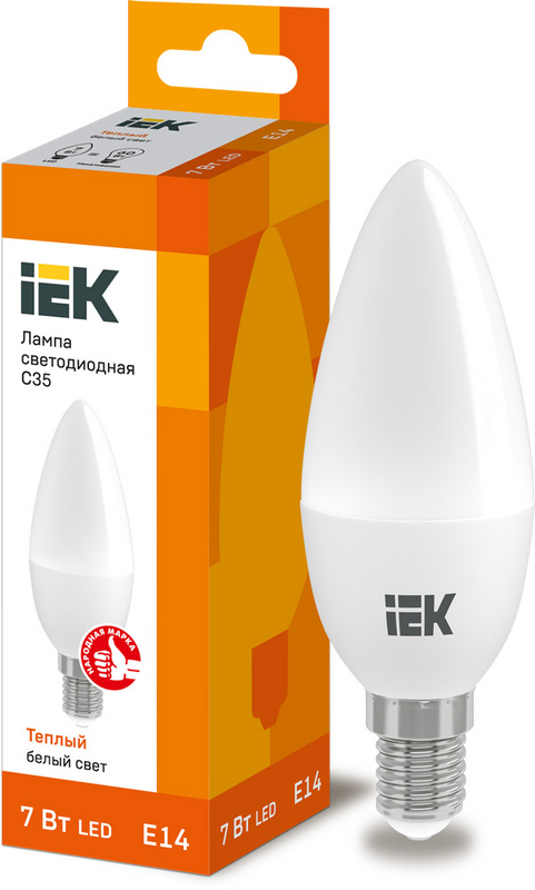 Лампа світлодіодна IEK (4606056485028) 7Вт, E14, 3000K